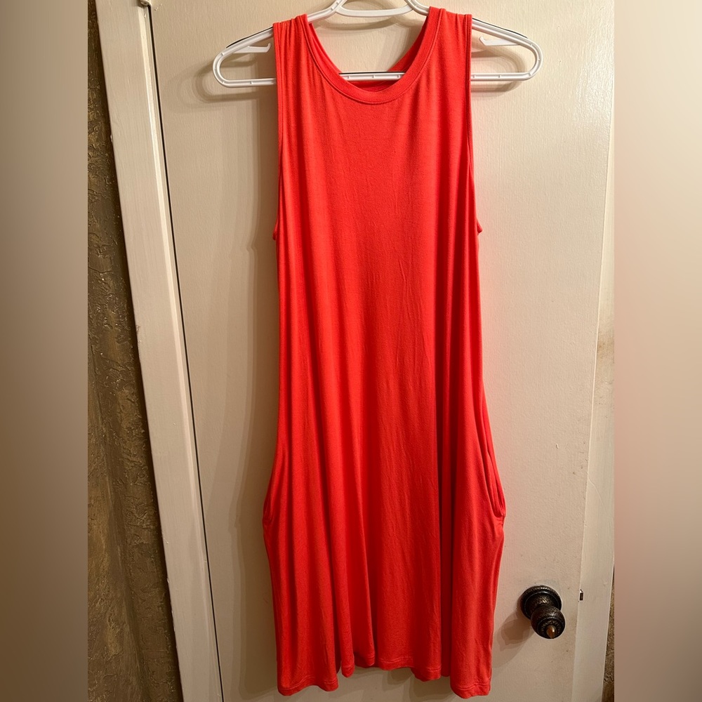 Time and True Coral Sleeveless Dress